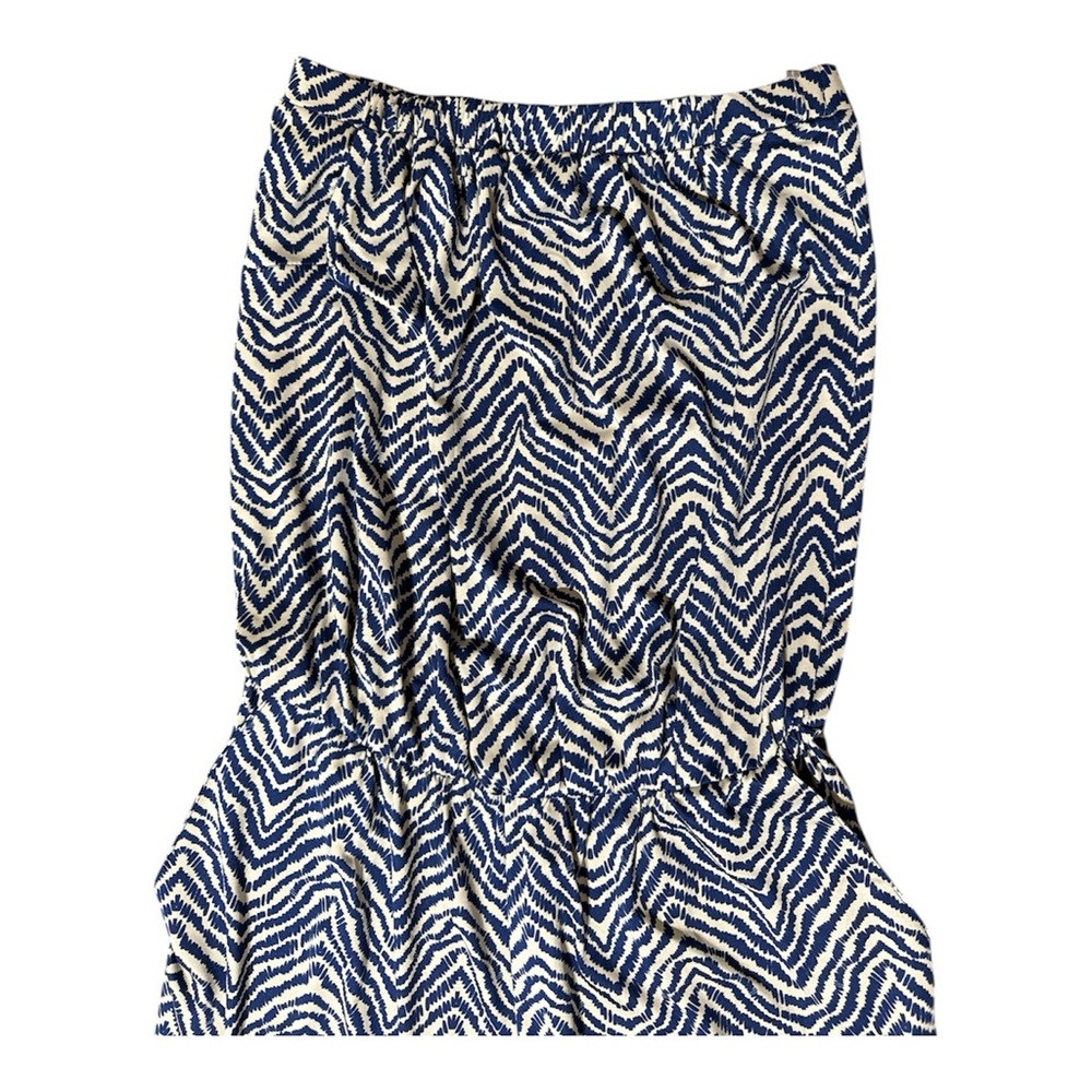 La Mere Lux Navy and White Strapless Jumpsuit length 53 ptp 12 is 30.5 - Picture 3 of 4